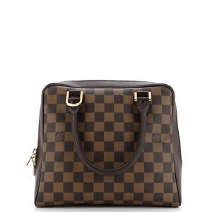 Very Good Louis Vuitton Brera Handbag Brown Damier
